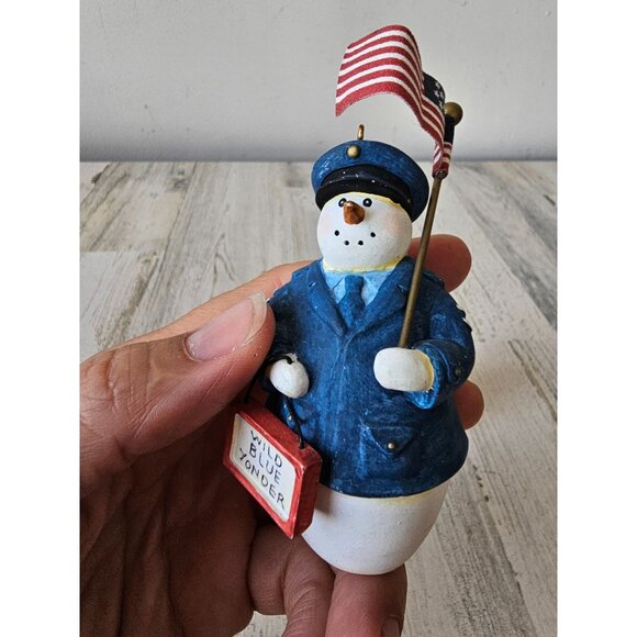 Sandi gore evans snowman ornament patriotic 4th of July God bless America wild b - Picture 3 of 9